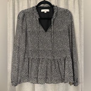 Loft Floral Peplum Blouse - size XS